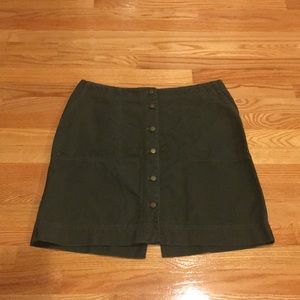 Lauren Ralph Lauren Army Green Button-up Skirt
